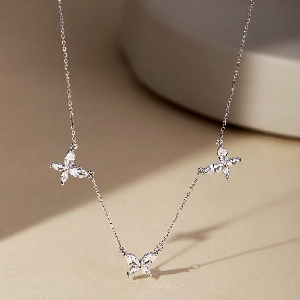 Butterflies Moissanite Necklace