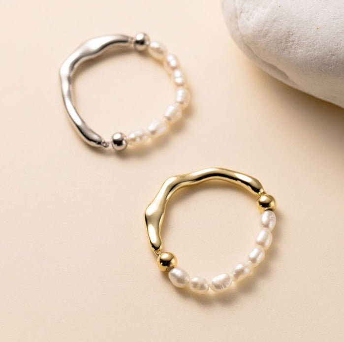 טבעת פנינים אלגנטית