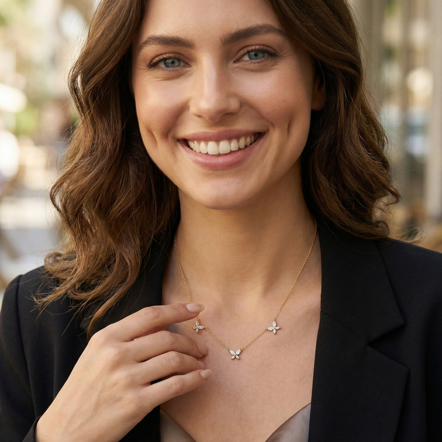 Butterflies Moissanite Necklace