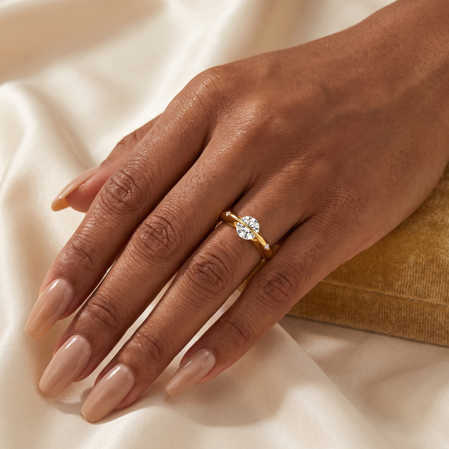 Solitaire Moissanite Ring - Gold