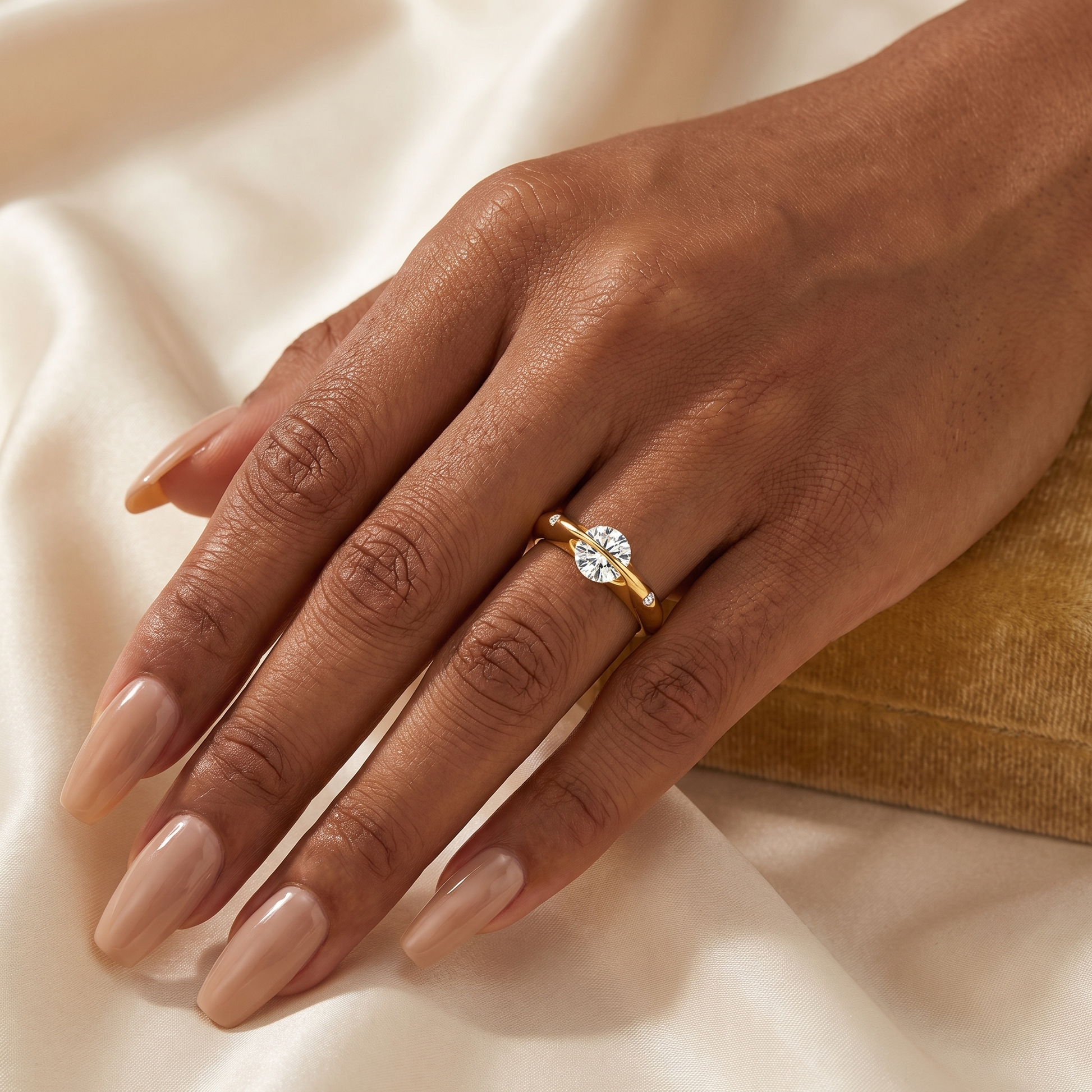 Solitaire Moissanite Ring - Gold